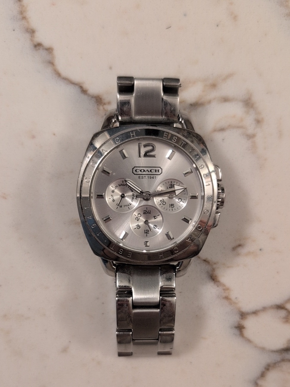 Coach Silver Stainless Steel Chronograph Women's Watch